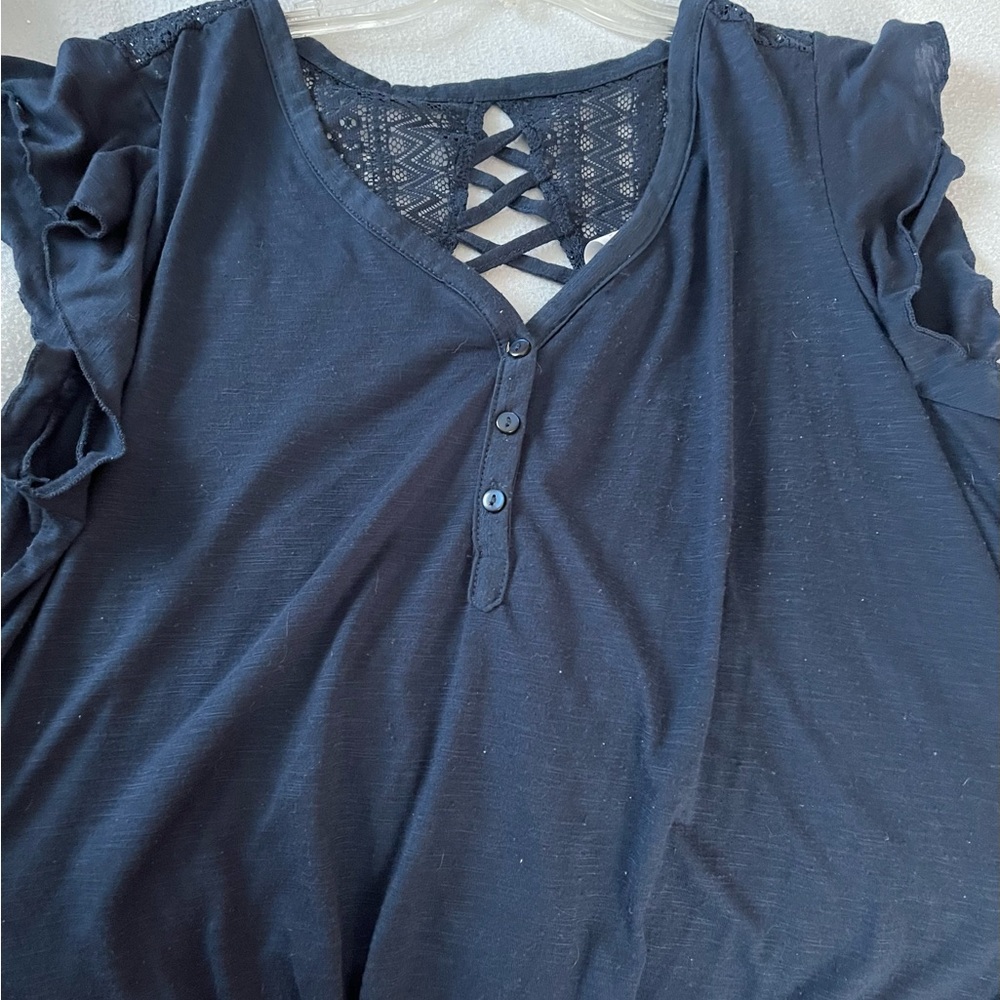 Women's high low Navy Blue Top Size 2X/3X NWOT! - Picture 3 of 7